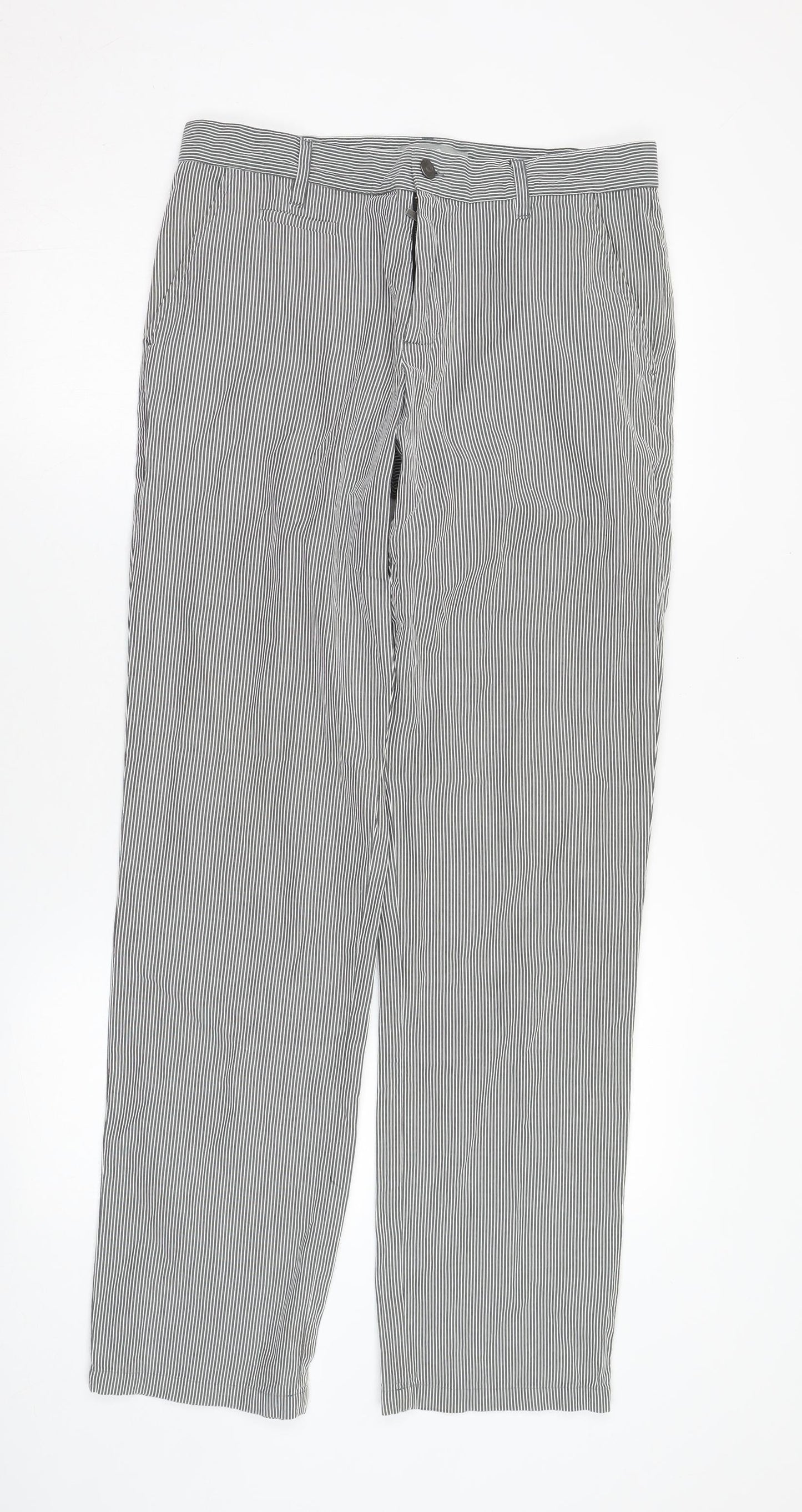 Lyle & Scott Men's Black Striped Chino Trousers Size 32