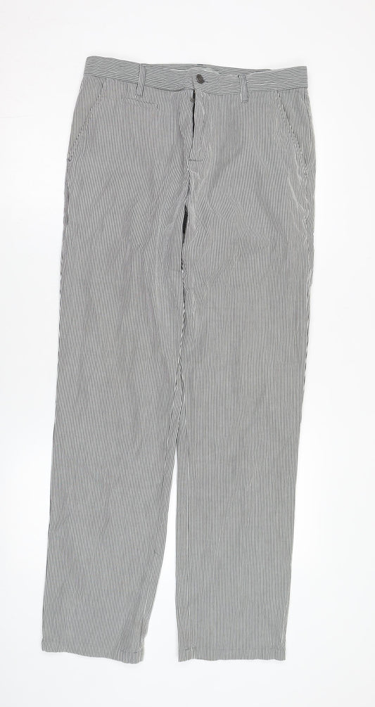 Lyle & Scott Men's Black Striped Chino Trousers Size 32