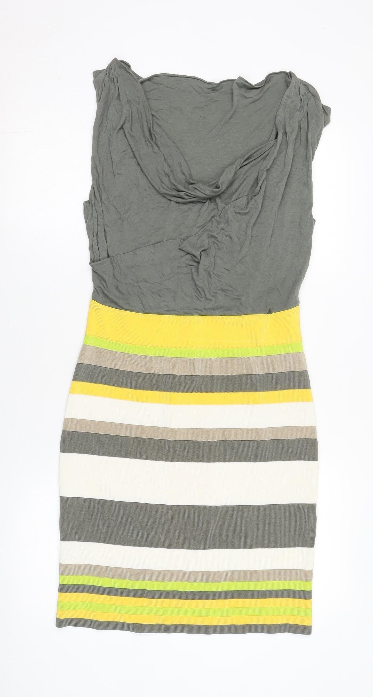 Karen Millen Women's Multicoloured Sleeveless Bodycon Dress Size XL