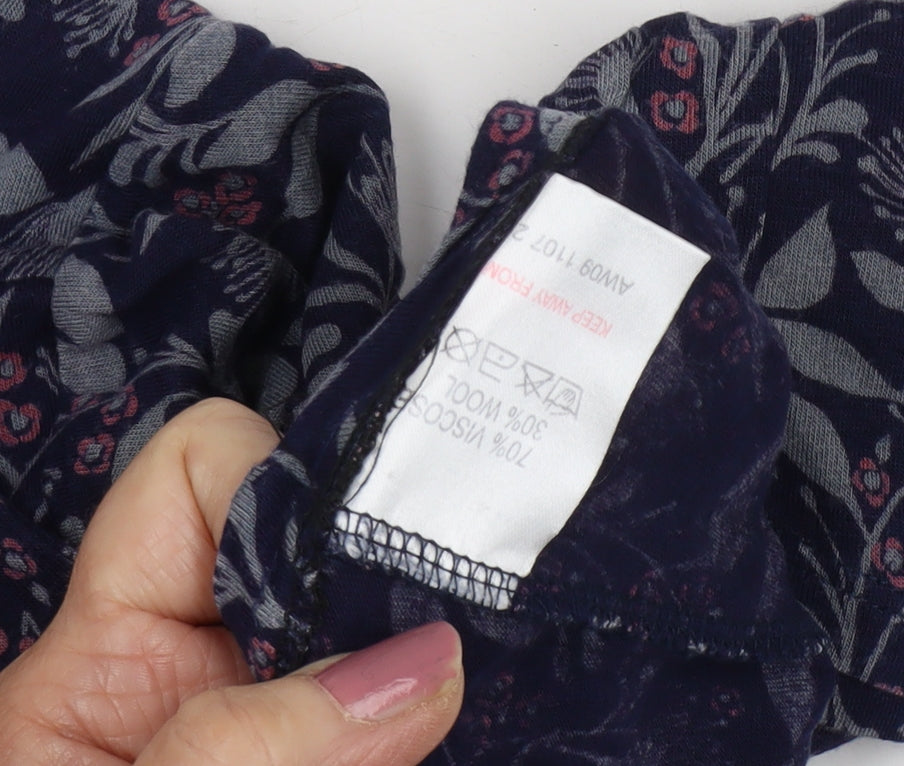 White Stuff Women's Blue Floral Tunic Blouse Size 10