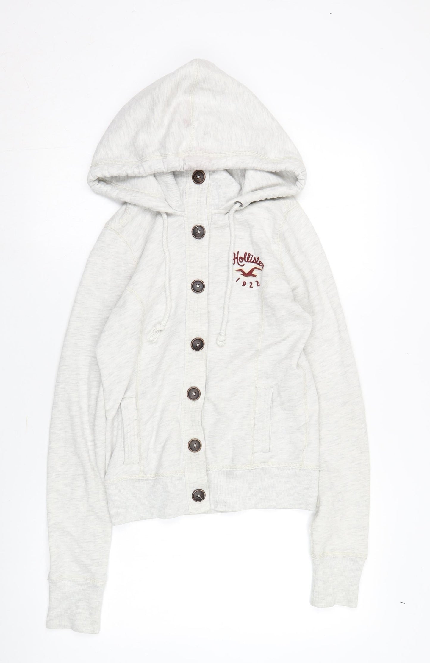 Hollister Women's White Basic Hoodie Jacket S