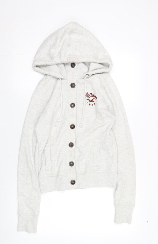 Hollister Women's White Basic Hoodie Jacket S
