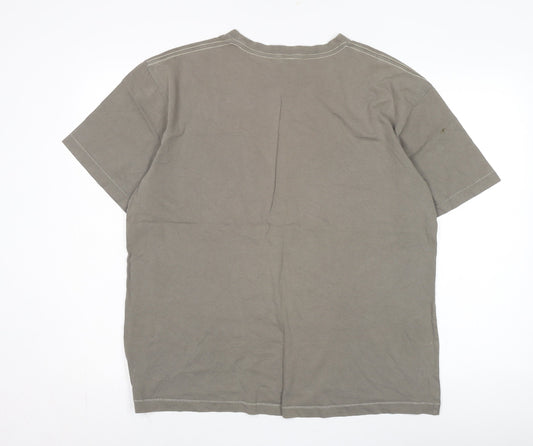 M&Co Men's Brown XL Beer Graphic T-Shirt, Cotton Casual