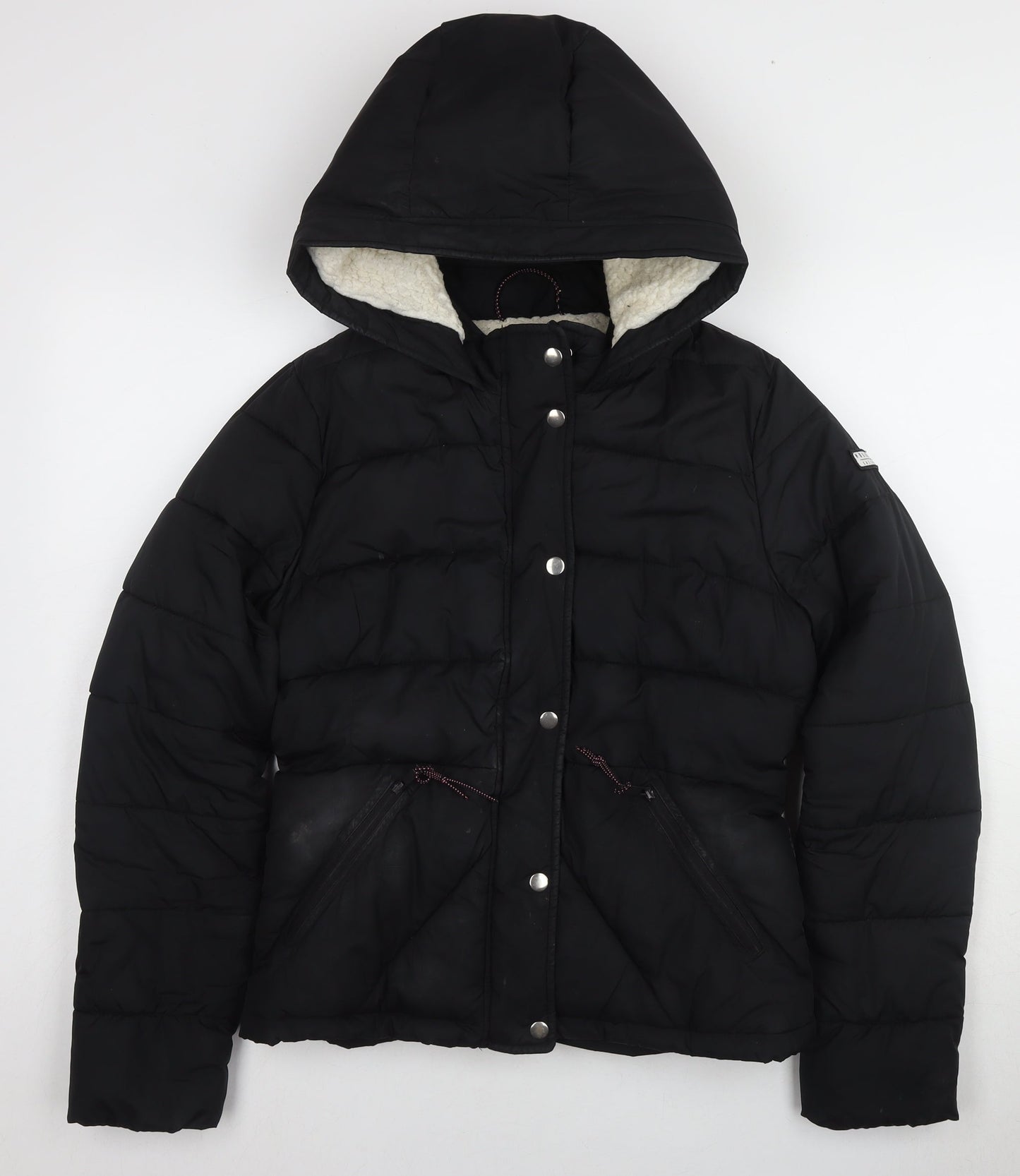 Hollister Women's Black Puffer Jacket - M, Winter Ready