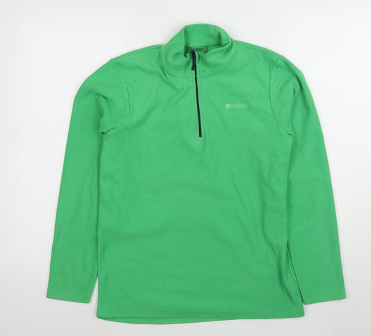 Mountain Warehouse Boys Green Fleece Sweatshirt High Neck 13Y