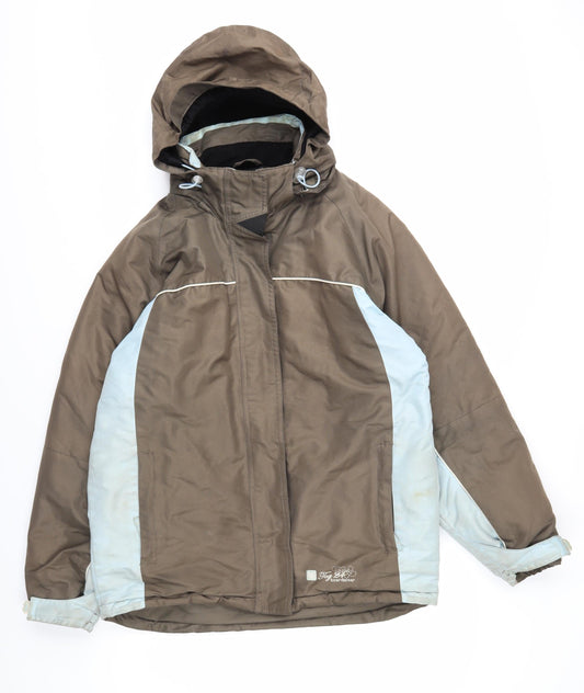 TOG24 Women's Brown Parka Jacket, Hooded, Size 13