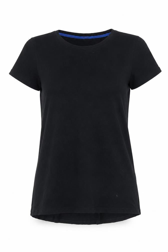 Womens UK Size XS Boden Black 100% Cotton T-Shirt