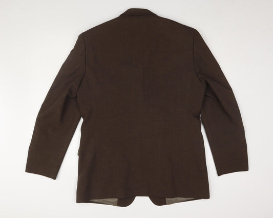 Greenwoods Men's Brown 40R Blazer with Notch Lapel