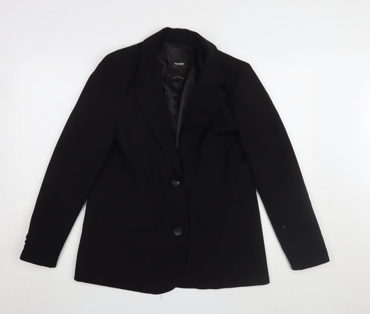 Pull & Bear Women's Black Regular Blazer Jacket Size 8