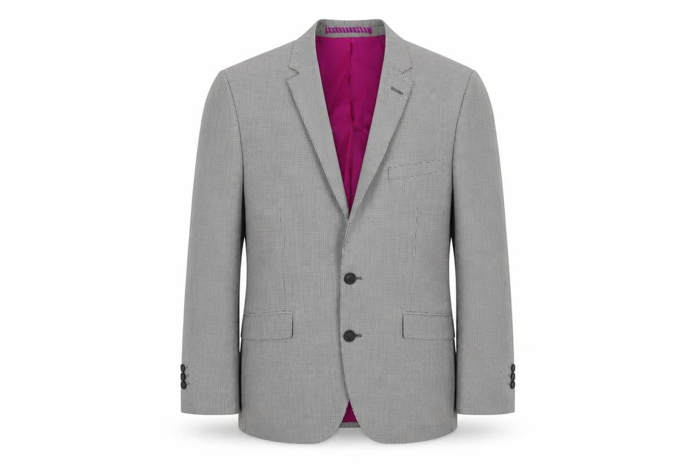 Marks and Spencer Men's Grey Check Blazer, Size 40S