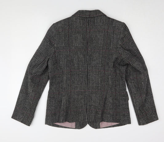 Amaranto Women's Grey Check Blazer Size 14