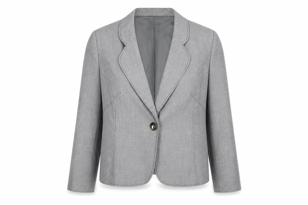 Front view of Isabella Women's Grey Suit Jacket, size 20, Elegant Workwear