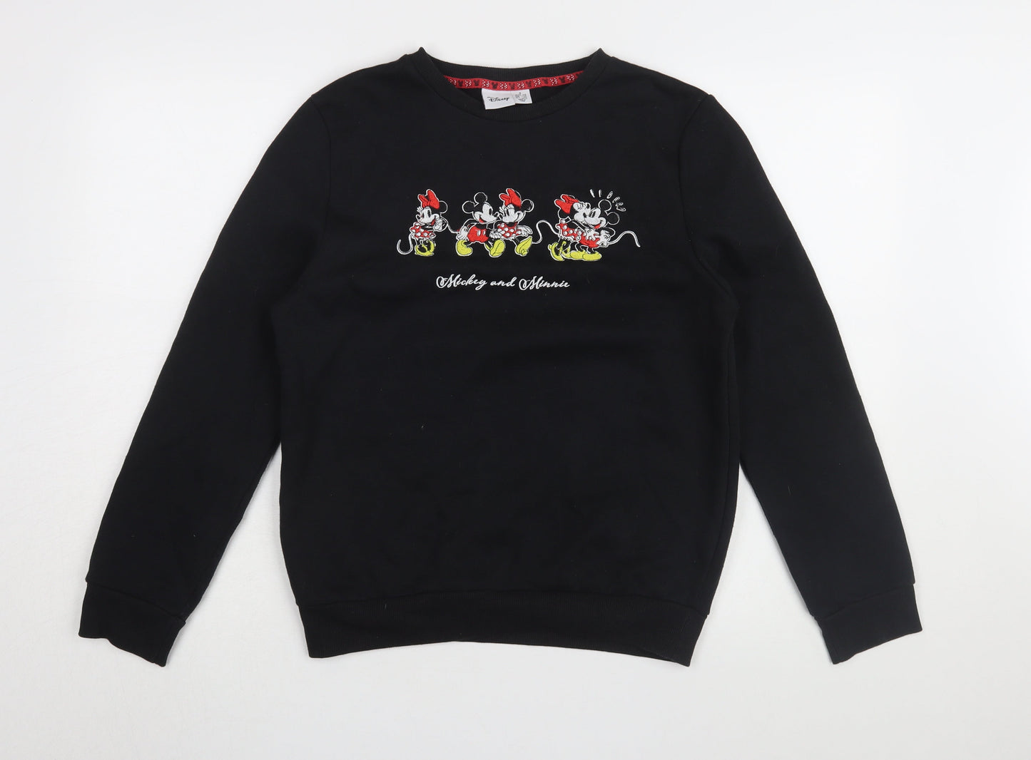 Disney Women's Black Mickey Minnie Pullover Sweatshirt, S