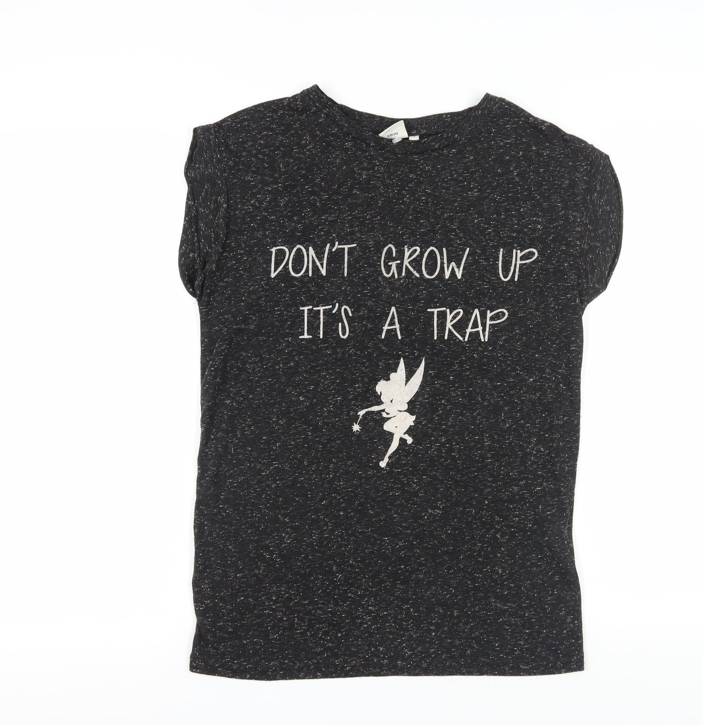 Disney Teens Black Tinkerbell T-Shirt Size 10