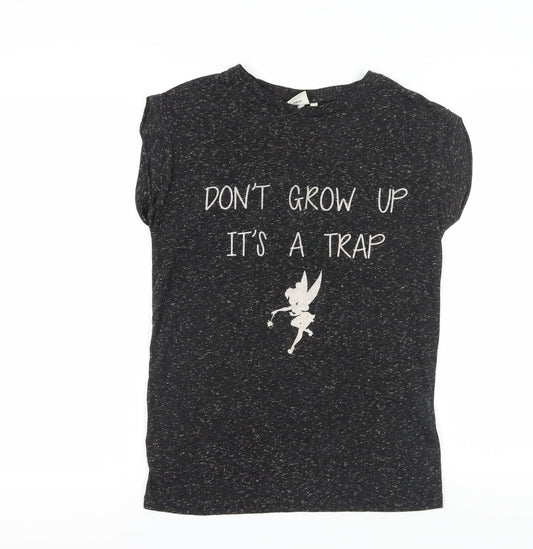 Disney Teens Black Tinkerbell T-Shirt Size 10
