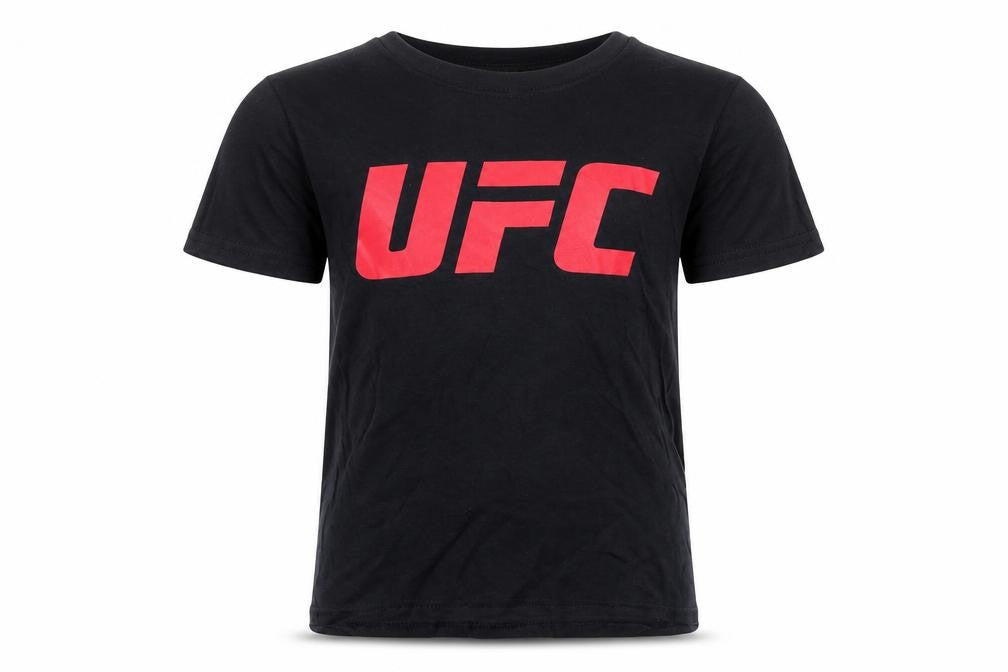 UFC Boys Black Cotton T-Shirt 7-8 Years Sports Logo