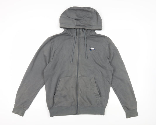 Nike Men's Grey Full Zip Hoodie - Size S