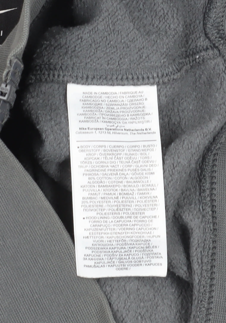Nike Men's Grey Full Zip Hoodie - Size S
