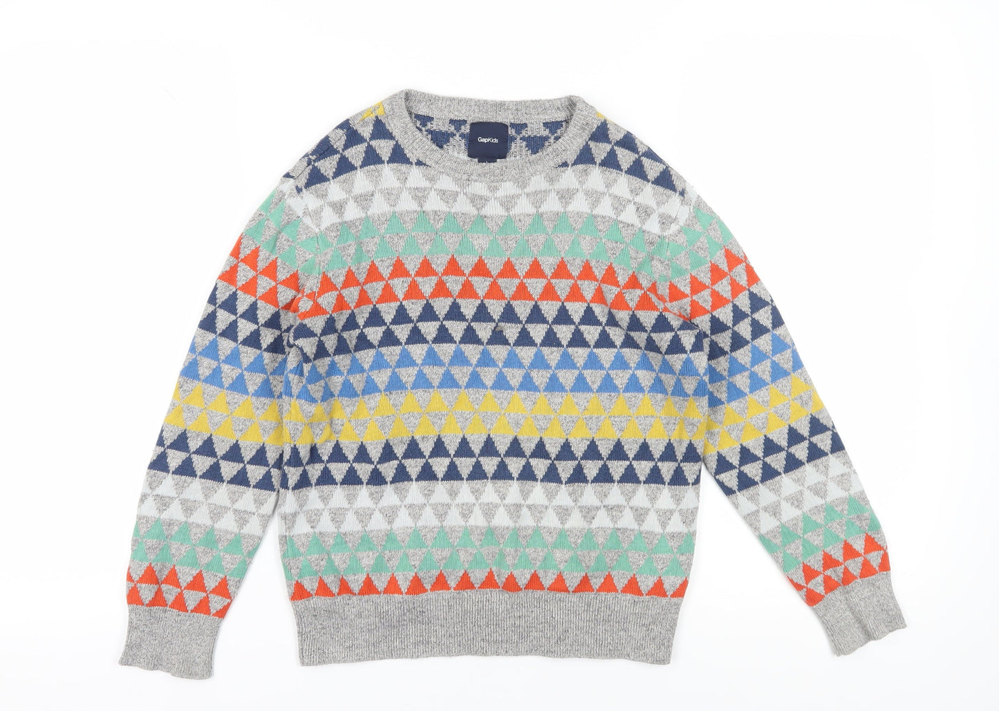 Gap Kids Boys Multicoloured Geometric Knit Jumper Size L
