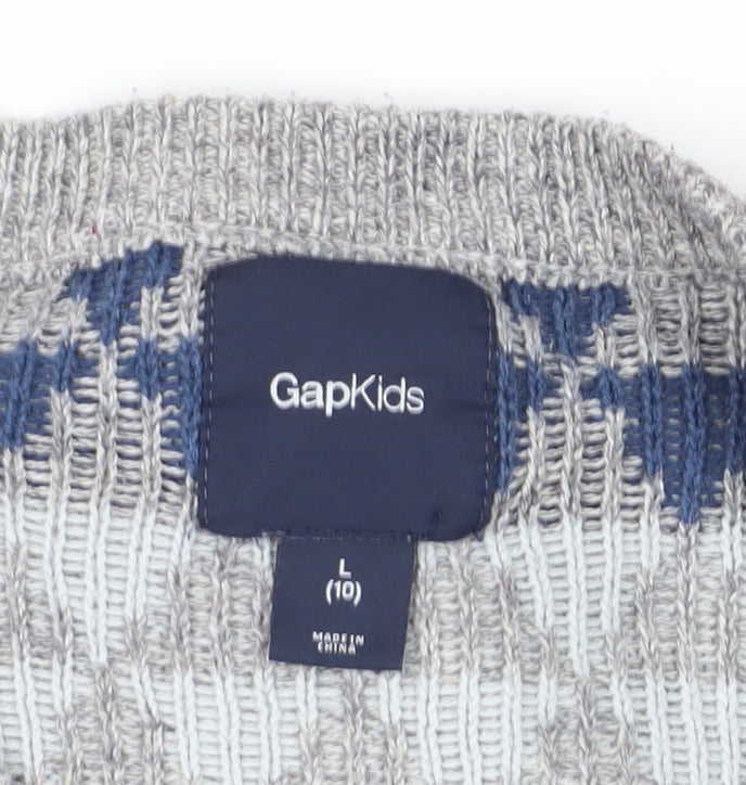 Gap Kids Boys Multicoloured Geometric Knit Jumper Size L