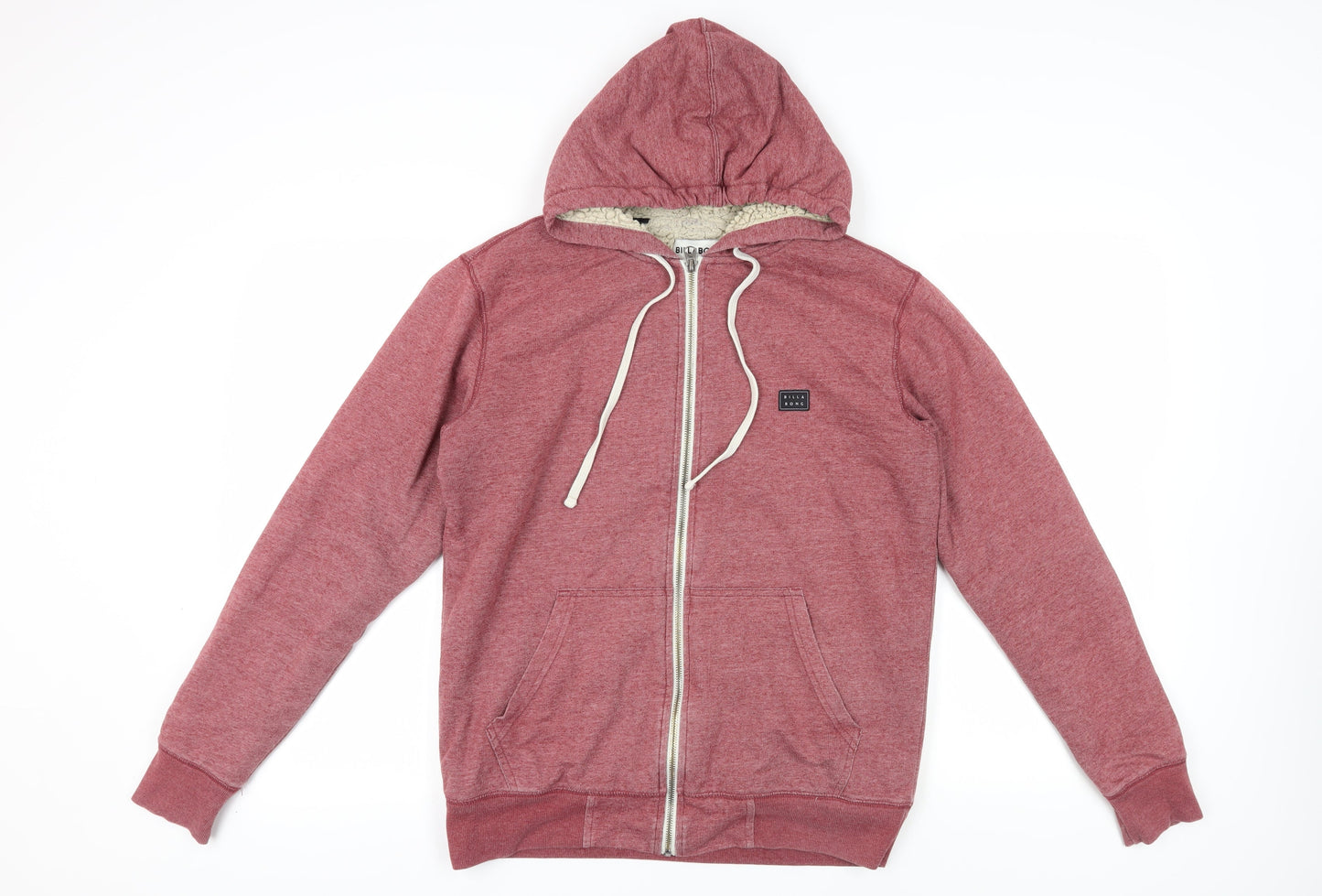 Billabong Men's Red Full Zip Hoodie Size S