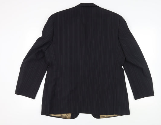 Burton Men's Black Pinstripe Suit Jacket 44S