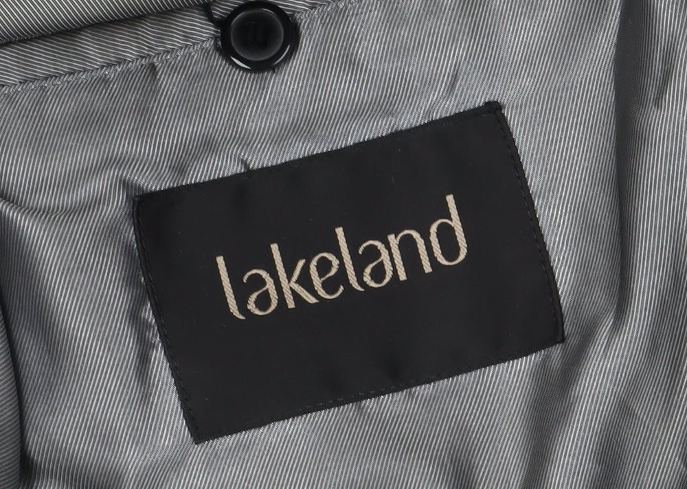 Lakeland Men's Black Wool Blend Overcoat Large