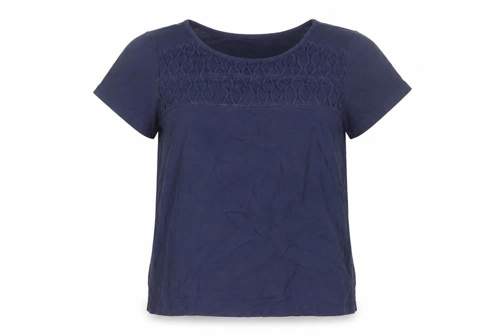 Womens UK Size S Laura Ashley Blue Viscose T-Shirt