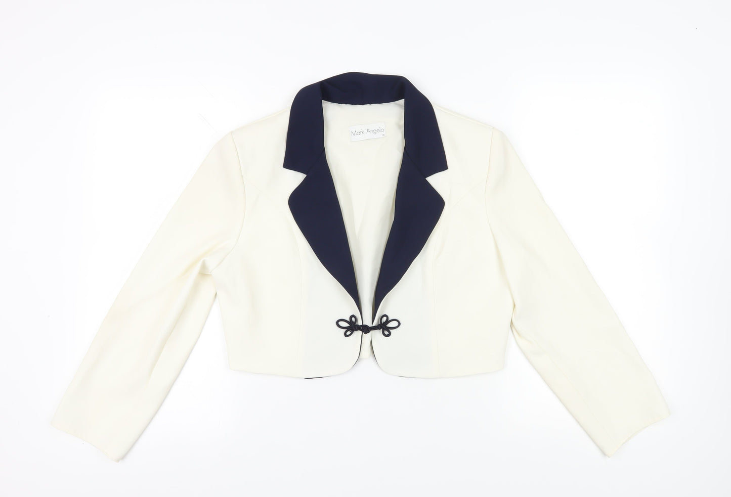 Mark Angelo Women's Ivory Cropped Blazer, Size 14