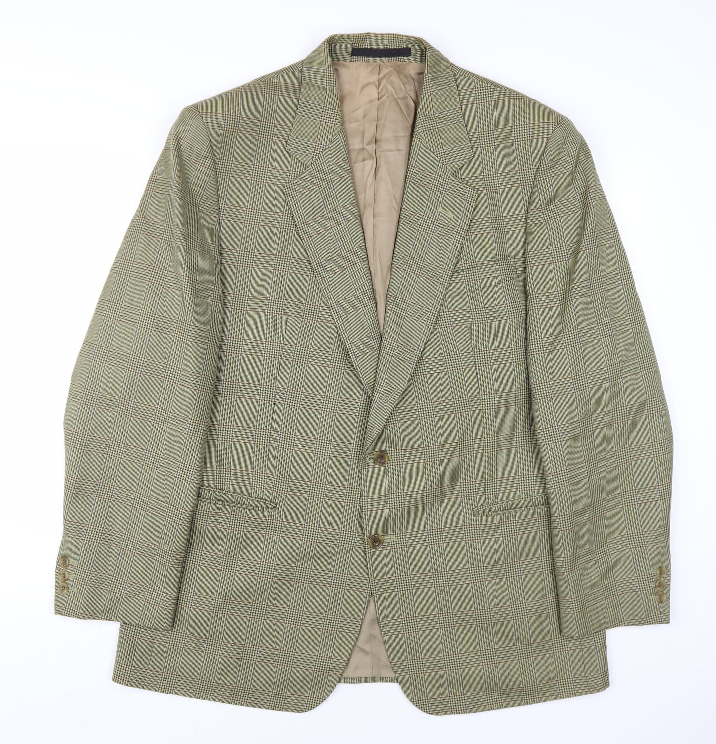 Simpson Men's Brown Check Blazer, Size 44R, Formal