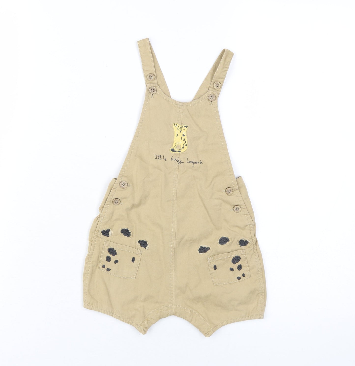 Next Beige Unisex Baby Dungaree, 9-12 Months, Animal Print