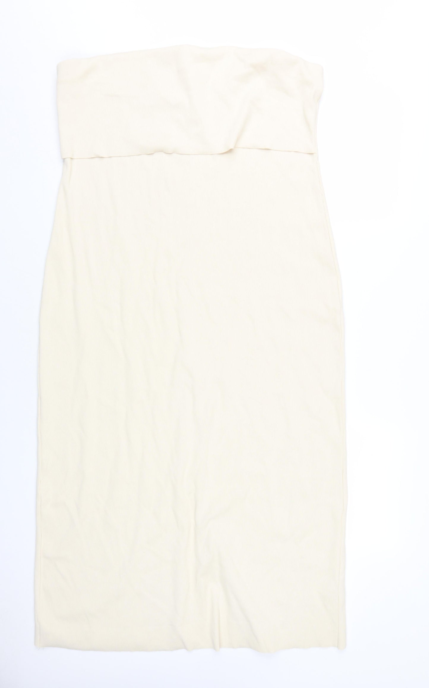 Marks and Spencer Women's Beige Strapless Dress Size 18