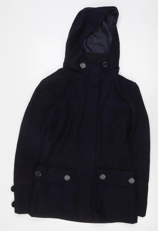 Evita Women's Black Hooded Jacket Size 12