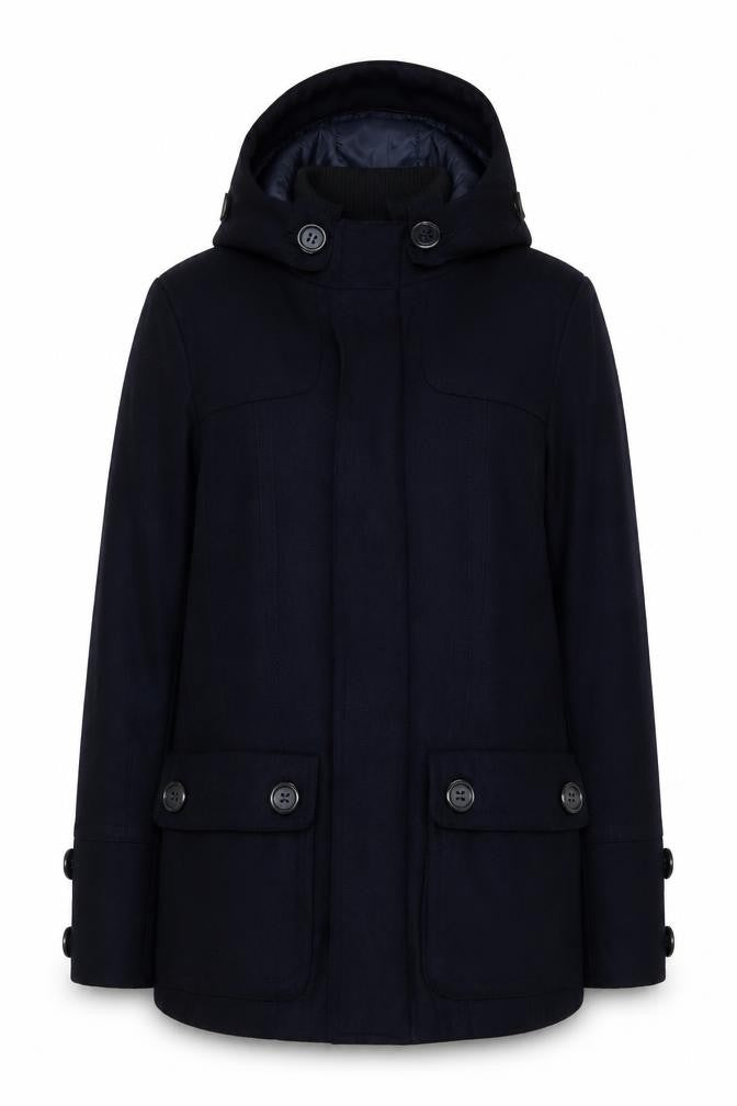 Evita Women's Black Hooded Jacket Size 12