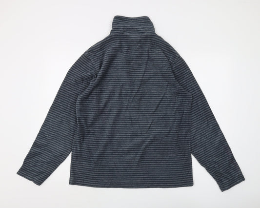 Craghoppers Men's Blue Striped 1/4 Zip Sweatshirt - M