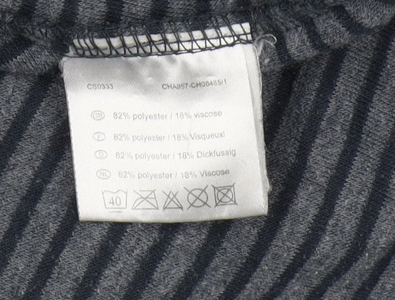 Craghoppers Men's Blue Striped 1/4 Zip Sweatshirt - M