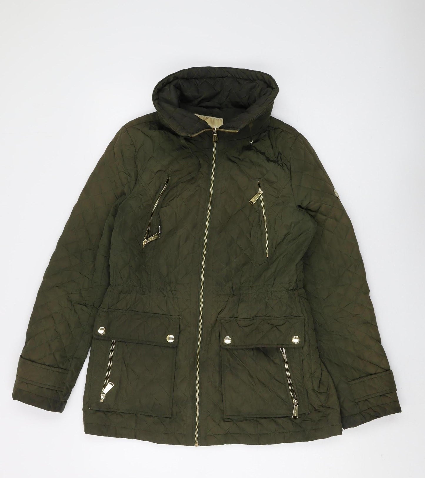 Michael Kors Women's Green Quilted Jacket S