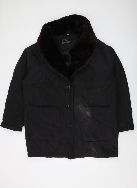 Ann Miller Women's Black Lined Coat Size 10