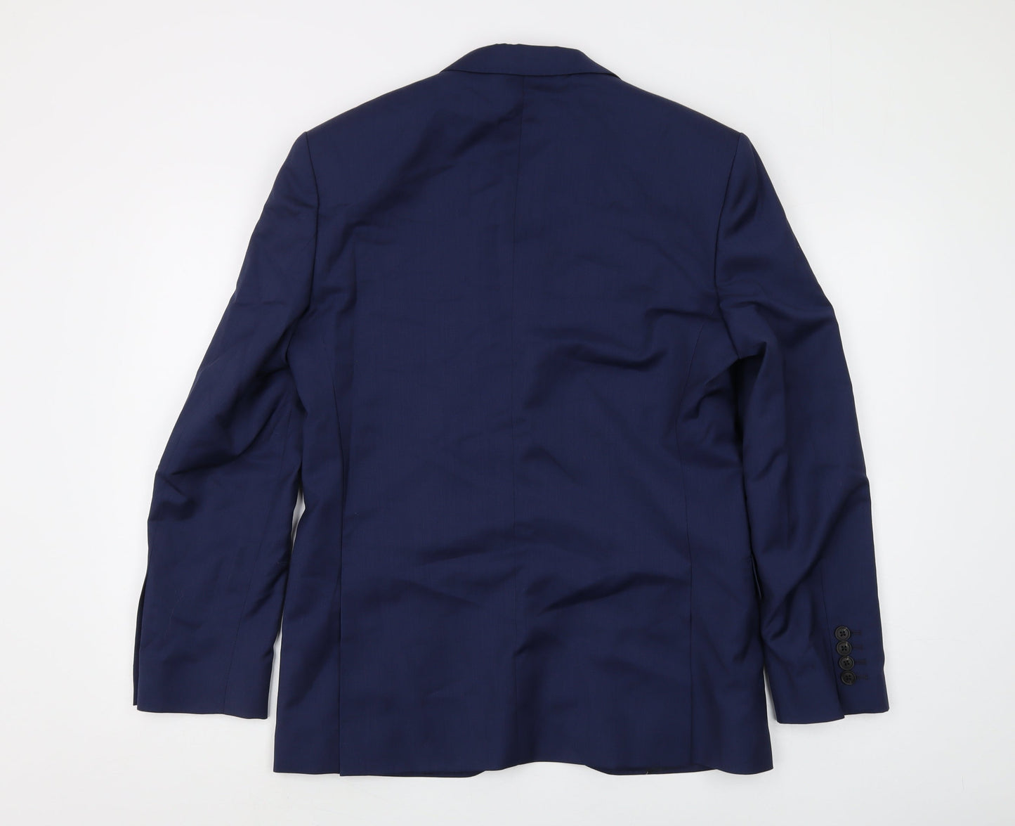 Jaeger Men's Blue Wool Blazer 38L, Notch Lapel, New