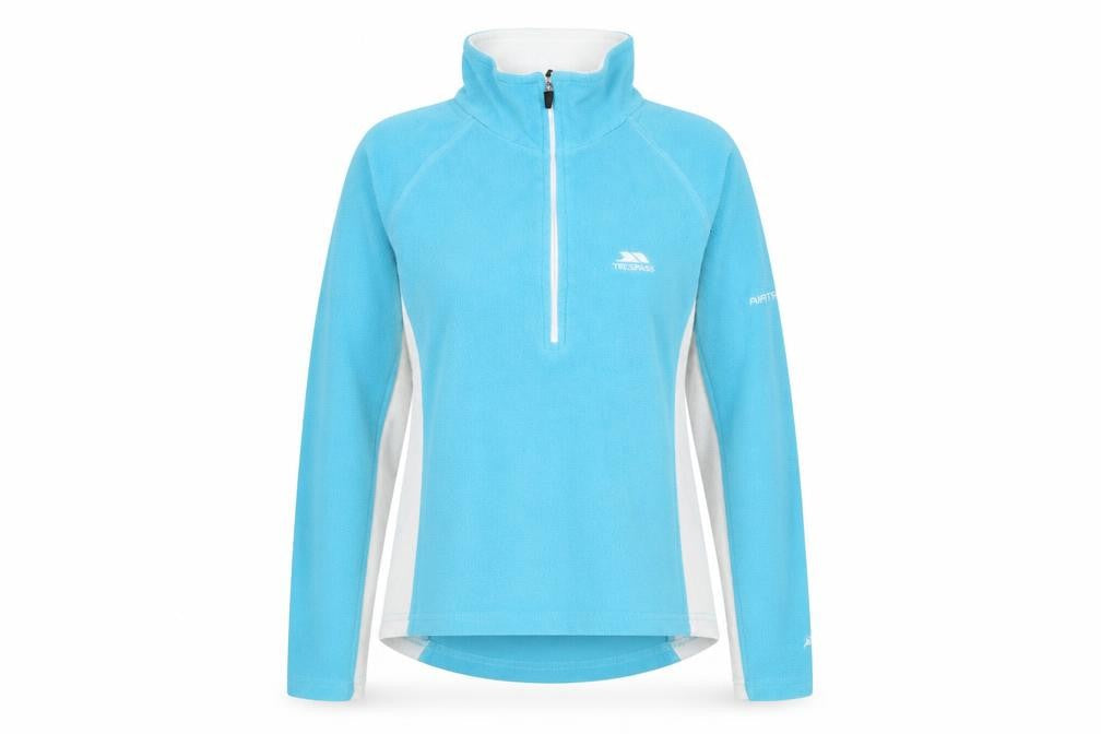 Womens UK M Regular Trespass Blue Henley Sweatshirt