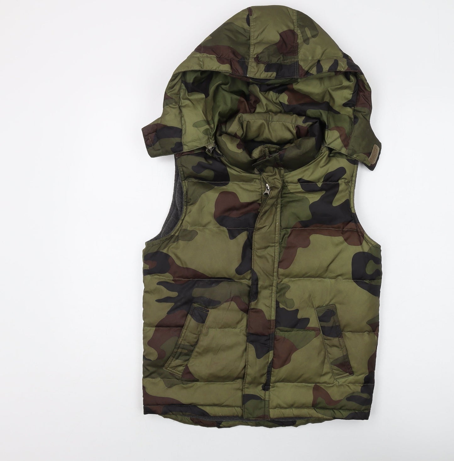 GAP Boys Green Camouflage Puffer Jacket, 10 Years