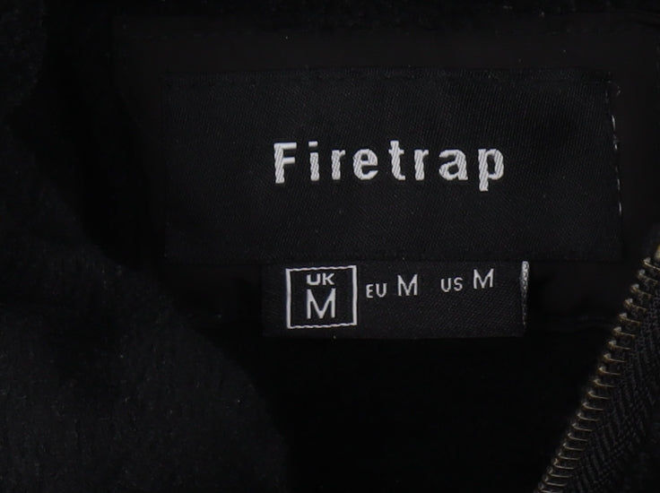 Firetrap Men's Black Puffer Jacket M Winter Hooded
