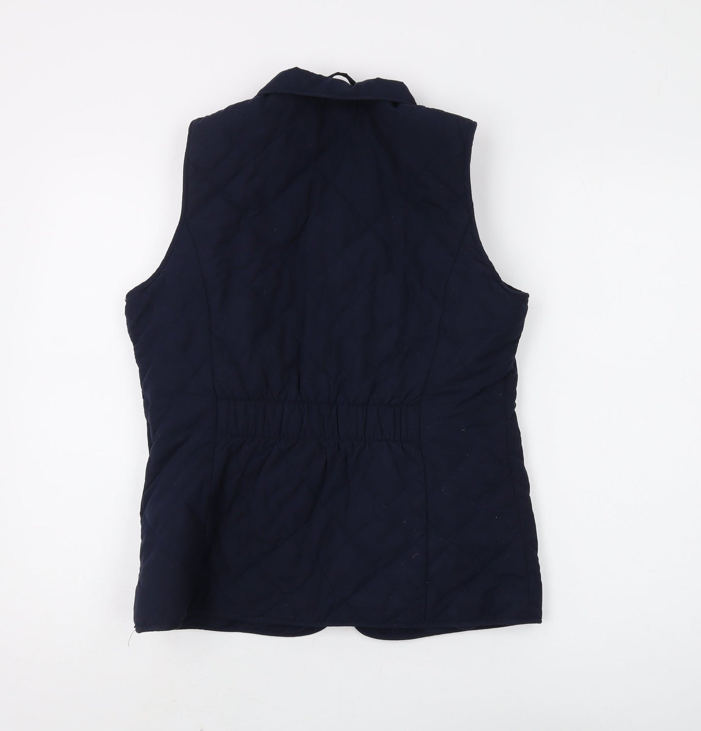 Joules Women's Blue Quilted Waistcoat, Size 12, Full Zip