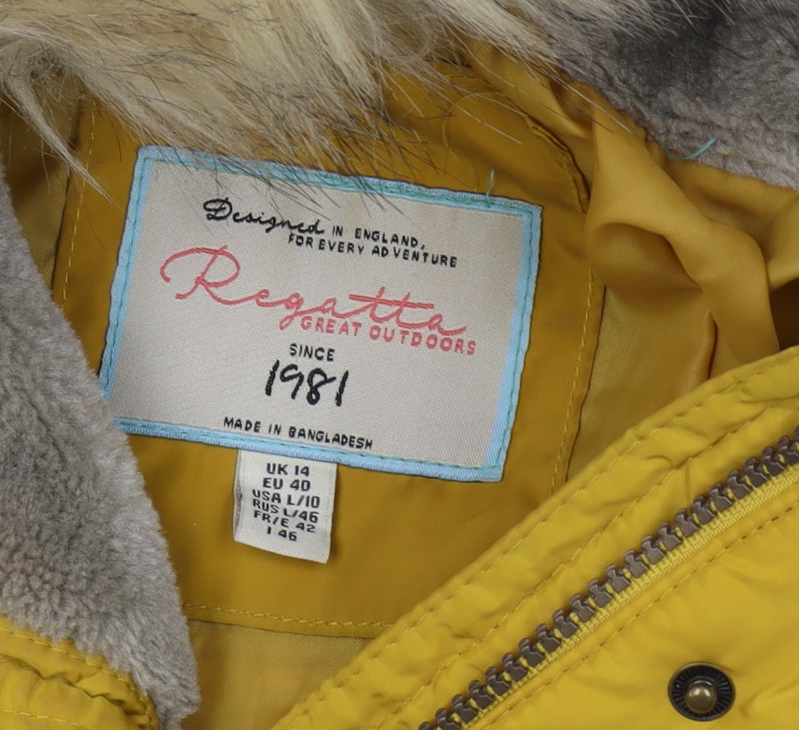 Regatta Women's Yellow Puffer Jacket Size 14