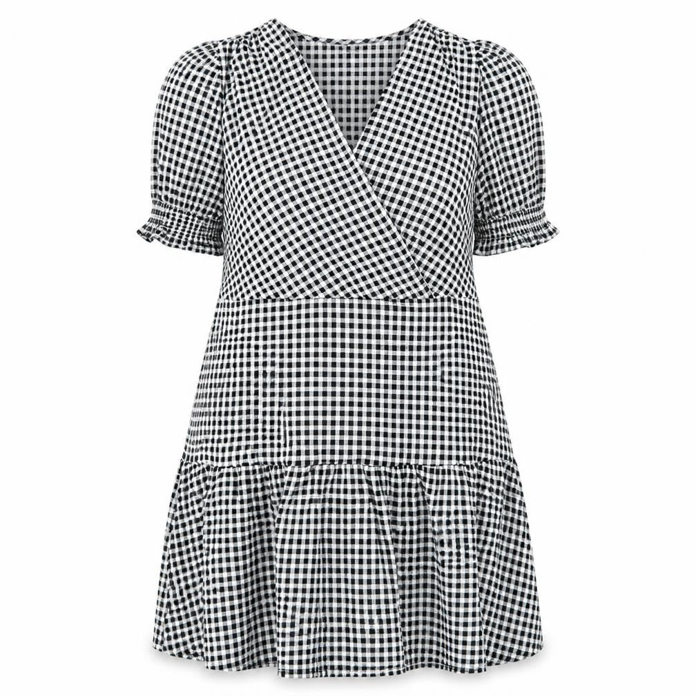 Dorothy Perkins Women’s Black Check Wrap Dress 18