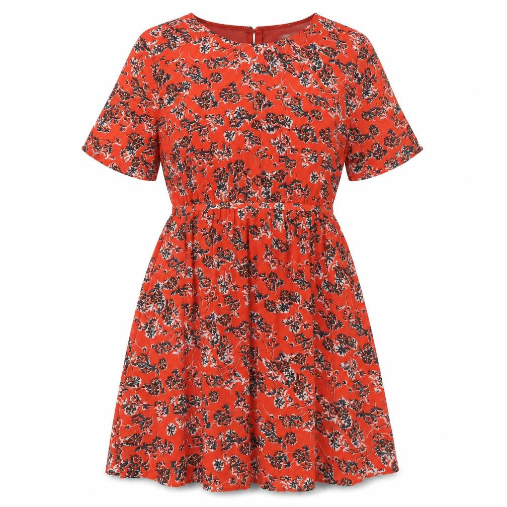 Pins and Needles Women's Red Floral Fit & Flare Dress L