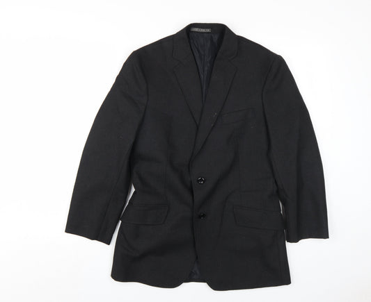 Perry Womens Black Blazer, Size 12, Classic Two-Button