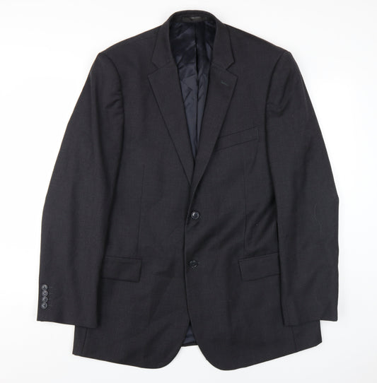 Austin Reed Men's Black 44L Single-Breasted Blazer