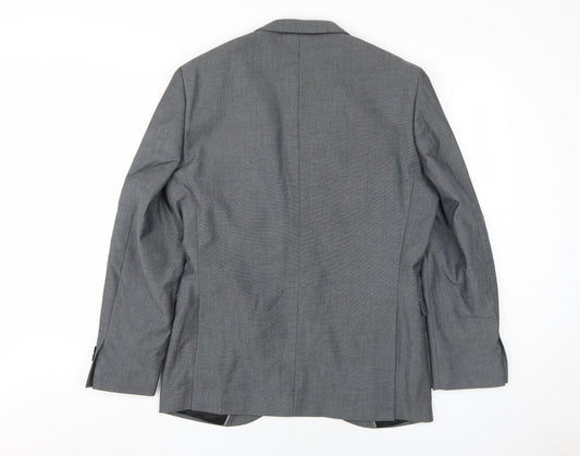 Ventura Men's Grey Slim Fit Blazer, Size 40R