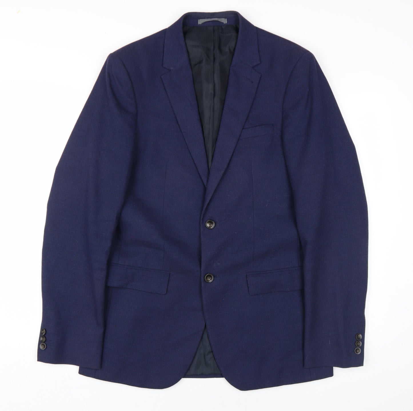 Marks and Spencer Men's Blue Long Blazer, 38L, Classic Style